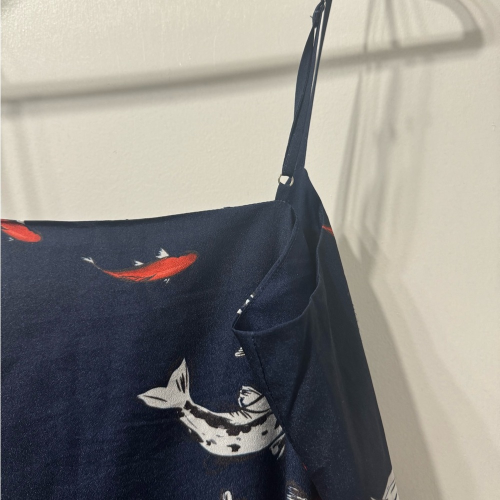 Jean-Pierre Klifa Paris Spaghetti Strap Dress. Size S. Color Blue. Orang… - Picture 5 of 9